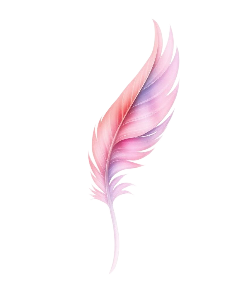 Ethereal feather symbolizing rising